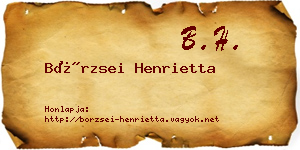 Börzsei Henrietta névjegykártya