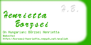 henrietta borzsei business card